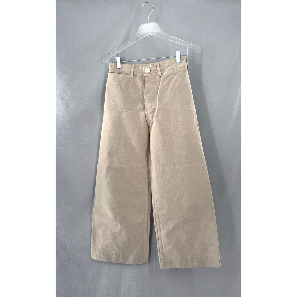 Jesse Kamm 2 Sailor Pants Tan High Waist Organic Cotton Wide Leg Crop USA